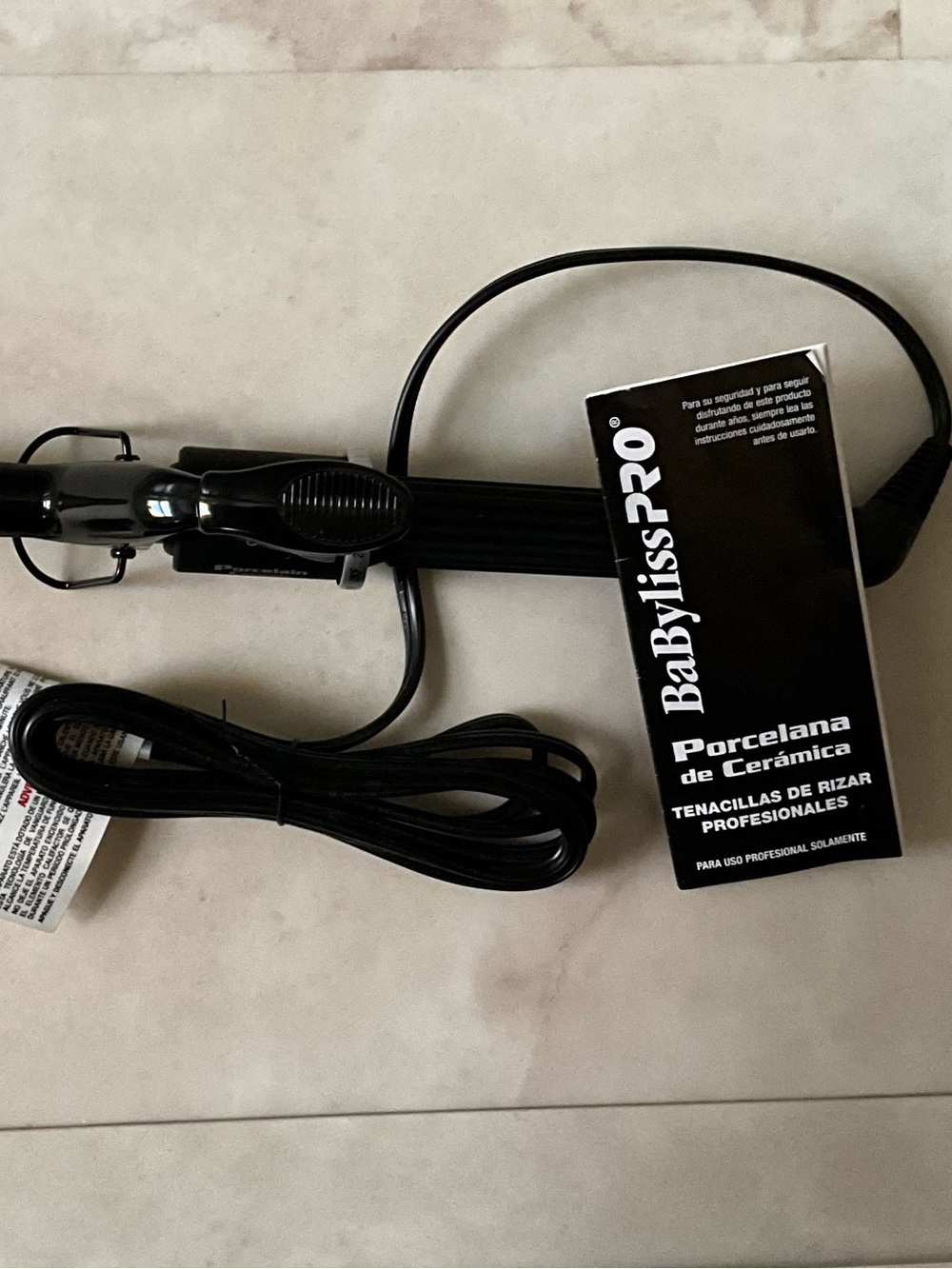 BaByliss Black Ceramic Curling Iron with Clamp - Picture 2 of 4